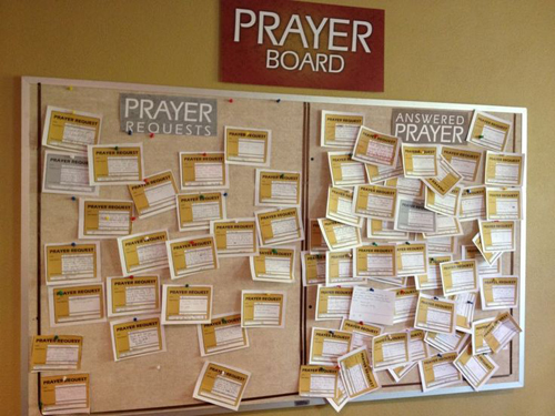 Prayer bulletin board